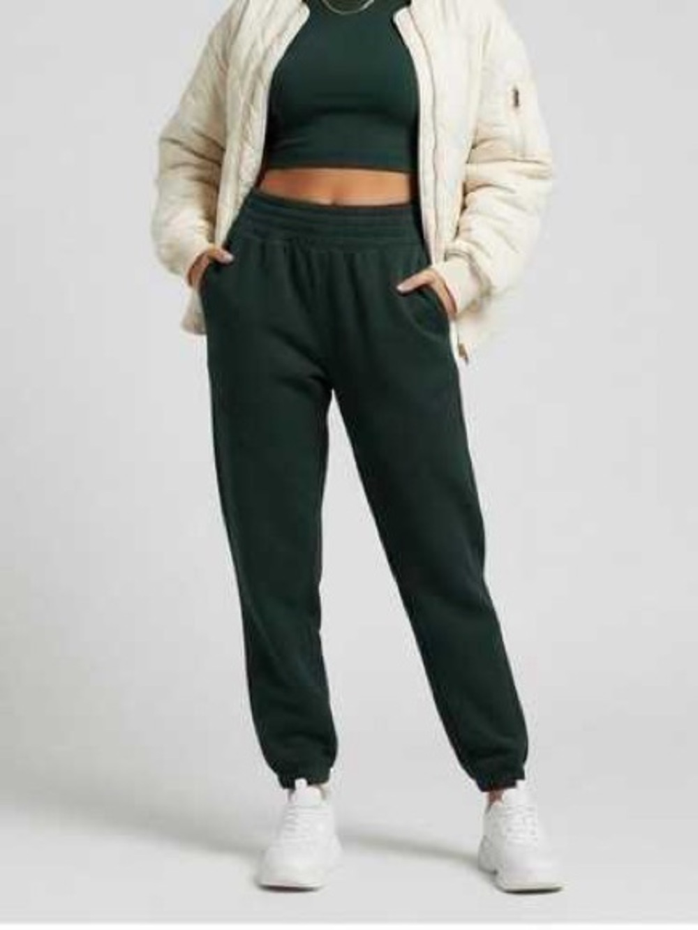 Abercrombie YPB green neoknit pull on comfy lounge joggers S